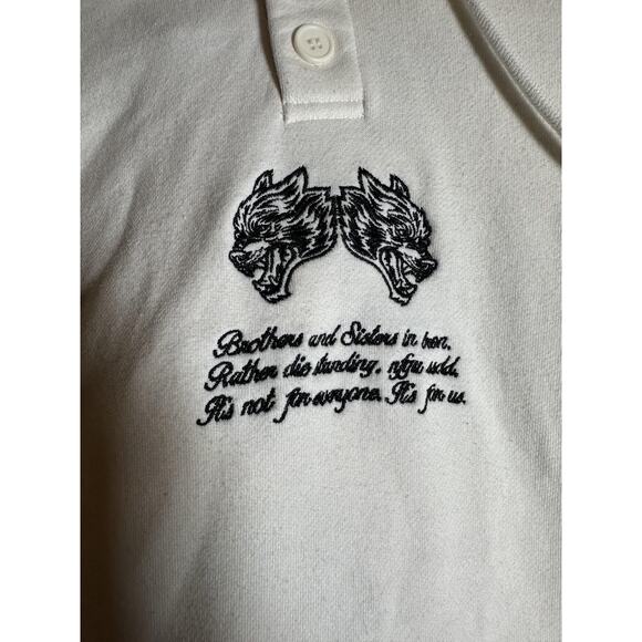 Darc Sport Hoodie Mens Medium White Wolves Embroidered Pullover Limited Edition - Picture 2 of 7